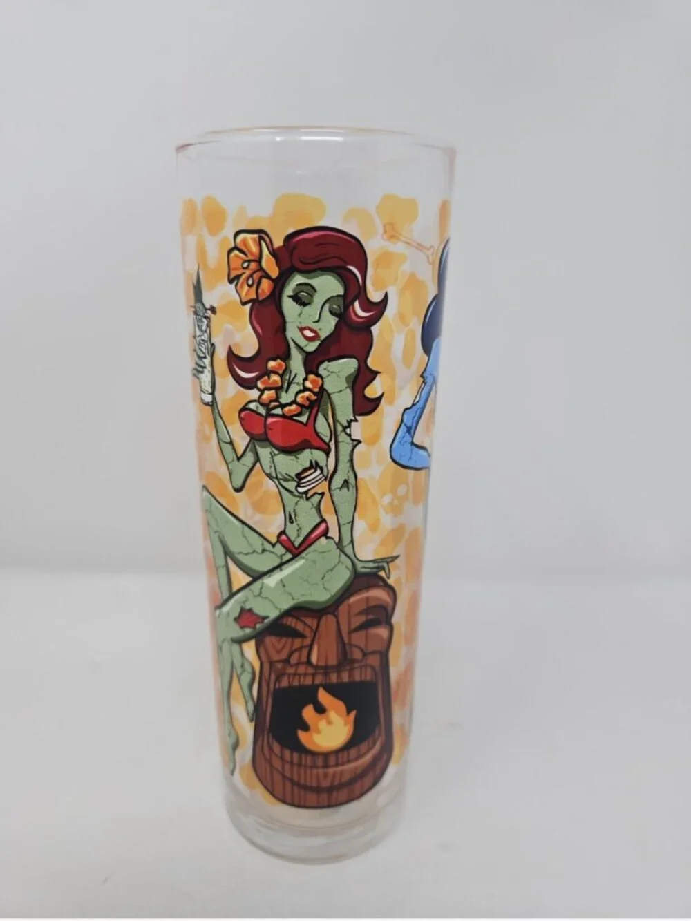 Tiki Undergound Zombie Dead Dames Doktor Bill Tom Collins Highball Glass Lowbrow
